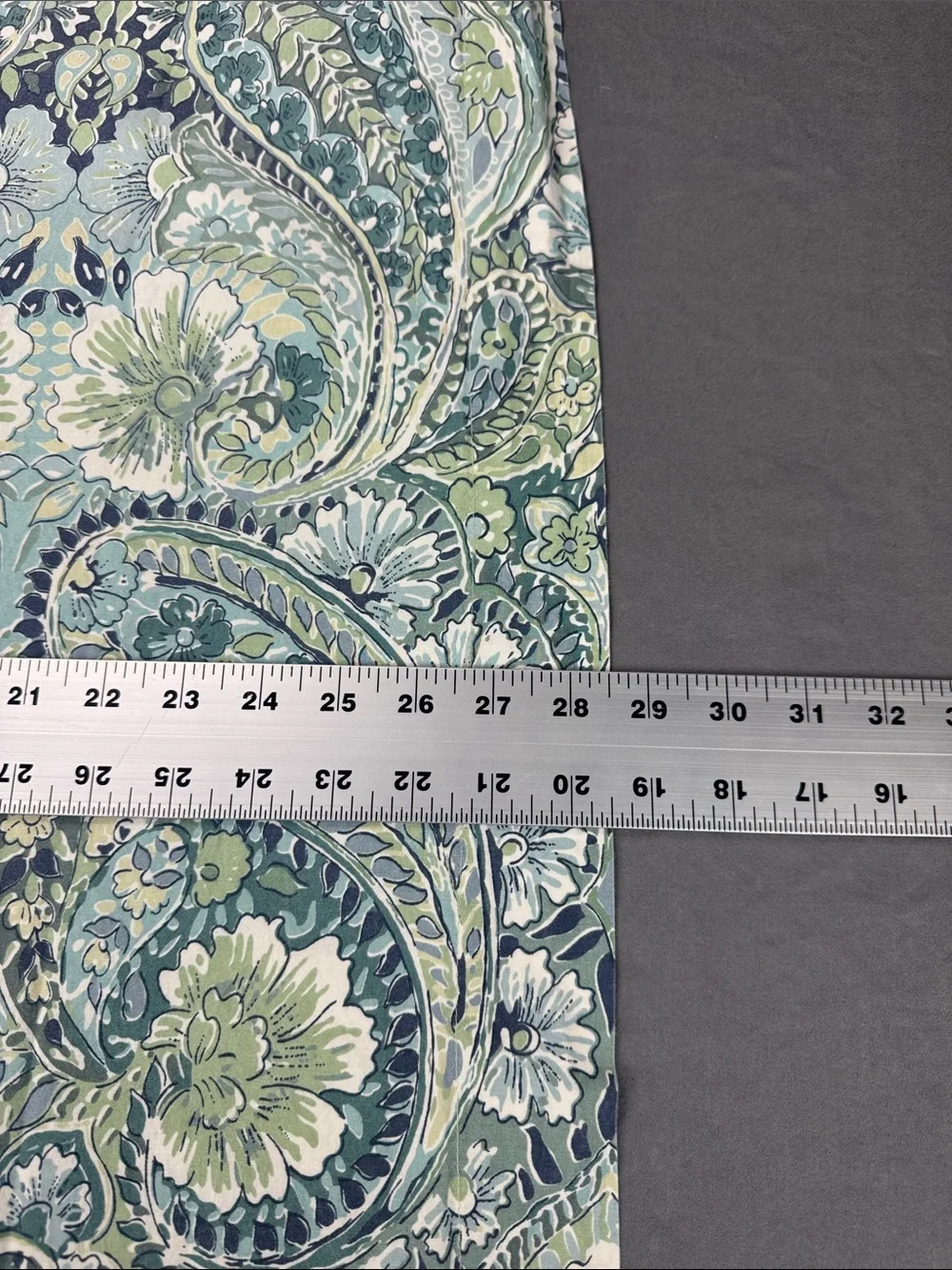 Pottery Barn Caesarea Paisley Euro Sham Sage Green Blue 100% Cotton